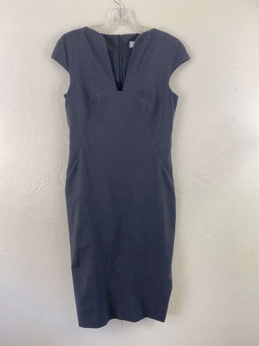 Ava & Aiden Size 6 Charcoal Black Wool Cap Sleeve Formfitting Cocktail Dress